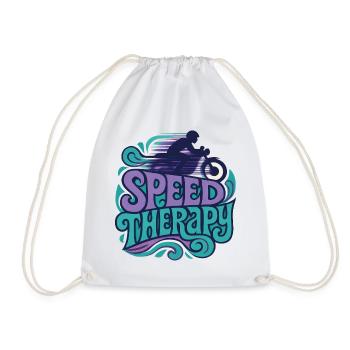 Speed Therapy - Motorcycle - Drawstring Bag - white - Front