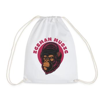 Darts Gorilla Beats Magenta - Drawstring Bag - white - Front