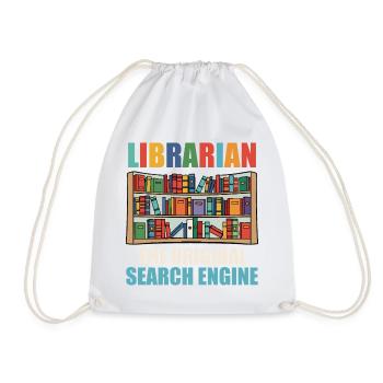 Librarian Book Reading Library Bookaholic Read - Drawstring Bag - white - Front