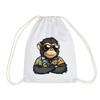 Monkey Comic Vacation - Drawstring Bag - white - Front
