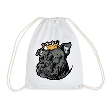 Staffordshire Bull Terrier Dog Crown - Drawstring Bag - white - Front