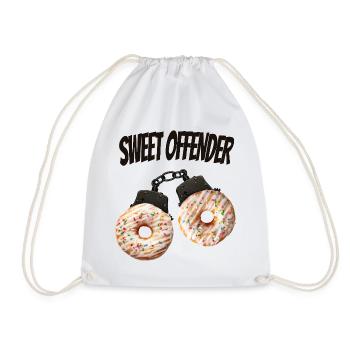 Sweet Open Donut Drôle de T-shirt - Sac de sport léger - blanc - Devant