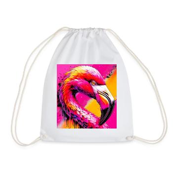 Flamingo - Turnbeutel - Weiß - Vorne