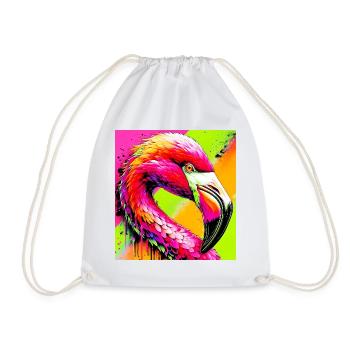 Flamingo - Turnbeutel - Weiß - Vorne