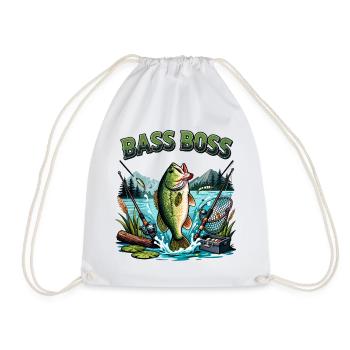Bass Angler Dominance - Drawstring Bag - white - Front