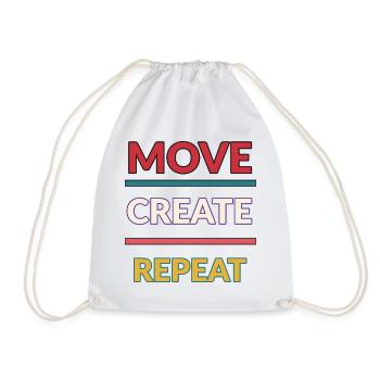 Move Create Repeat: Creative Momentum - Drawstring Bag - white - Front