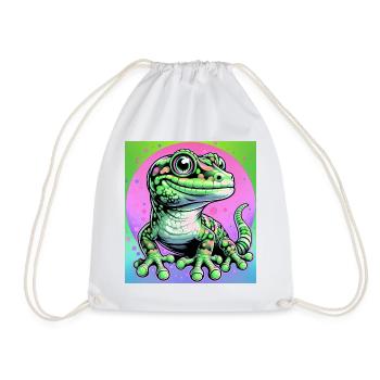 Gecko - Drawstring Bag - white - Front