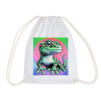 Gecko - Turnbeutel - Weiß - Vorne