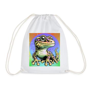 Gecko - Drawstring Bag - white - Front