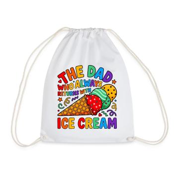 Vater kommt immer mit Eiscreme - Drawstring Bag - white - Front