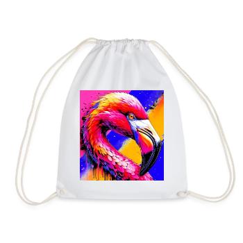 flamingo - Drawstring Bag - white - Front