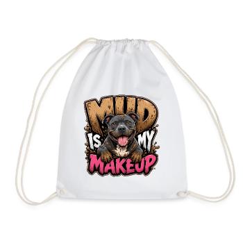 Staffordshire Bull Terrier - Drawstring Bag - white - Front