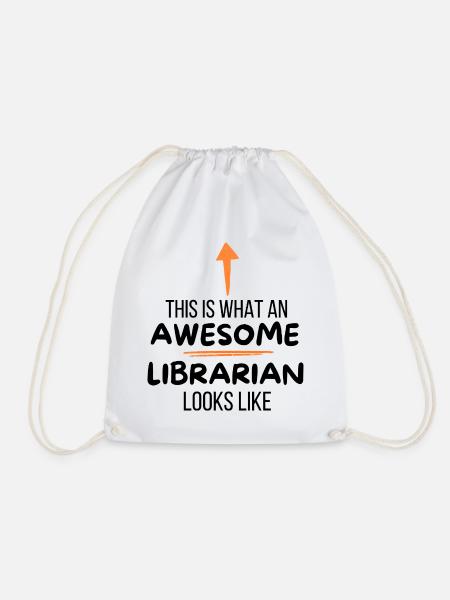 Lustiges Bibliothekar-Geschenk für die Schulbibliothek - Turnbeutel - Weiß