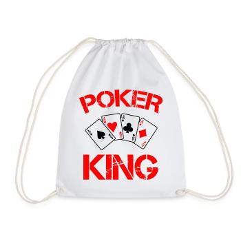 Poker König: Roter Kartenstil - Turnbeutel - Weiß - Vorne