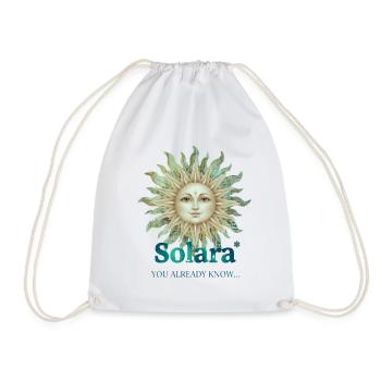 Solara Sun mit Vintage-Schrift - Turnbeutel - Weiß - Vorne