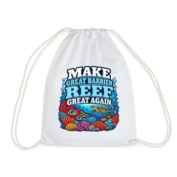 Great Barrier Reef Ozean Wildtierkunst Meereslebewesen - Turnbeutel - Weiß - Vorne