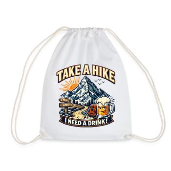 Take a Hike Genuss – Bergpfad Bier - Turnbeutel - Weiß - Vorne