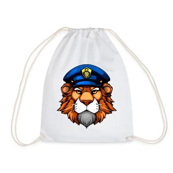 Löwe Polizei - Turnbeutel - Weiß - Vorne