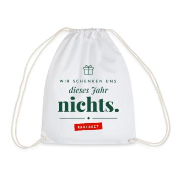 Wir schenken uns nichts Ragebait Weihnachten Paar - Turnbeutel - Weiß - Vorne