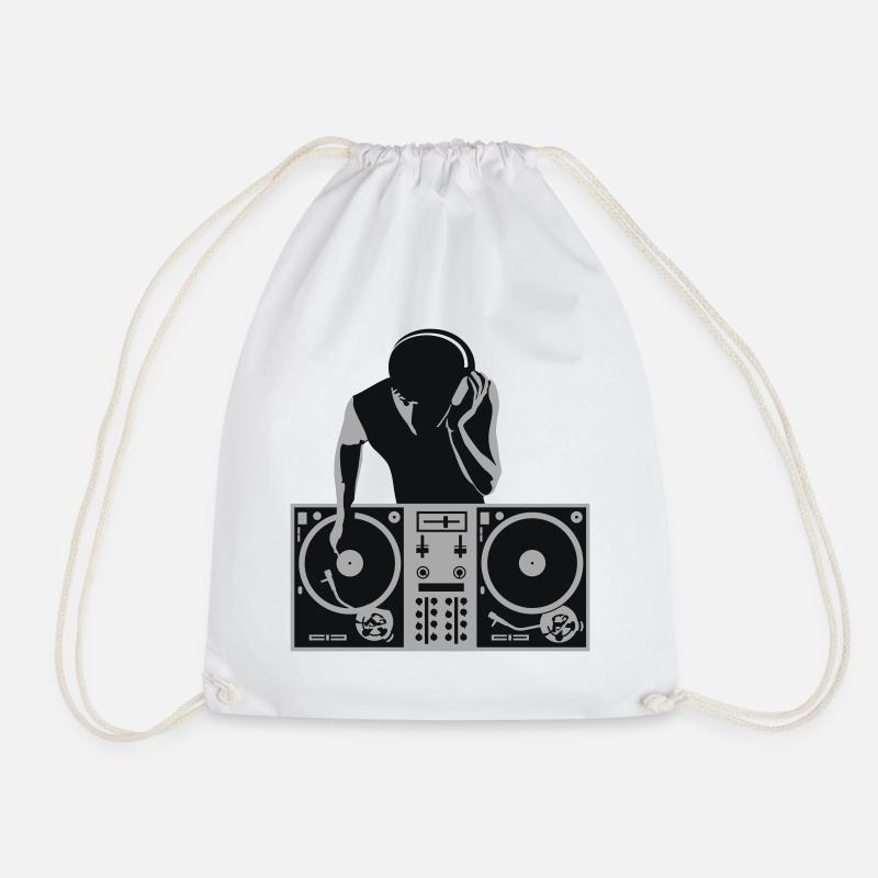 dj - deejay - Drawstring Bag - white