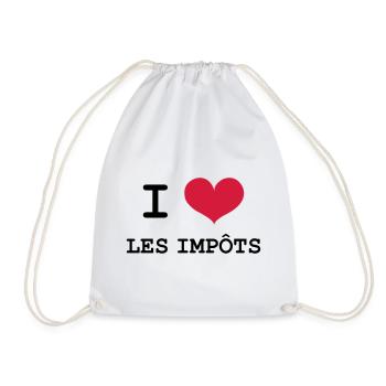 I Love les impôts - Sac de sport léger - blanc - Devant