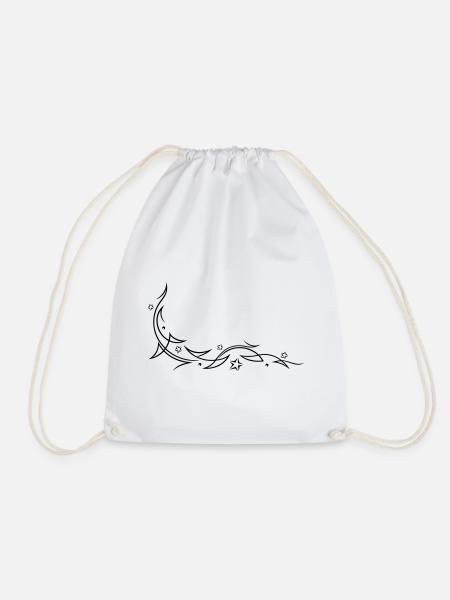Tribal with stars - Drawstring Bag - white