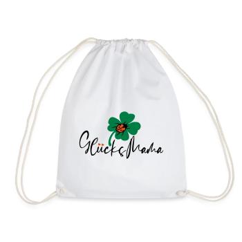Glück Mama Kleeblatt - Turnbeutel - Weiß - Vorne