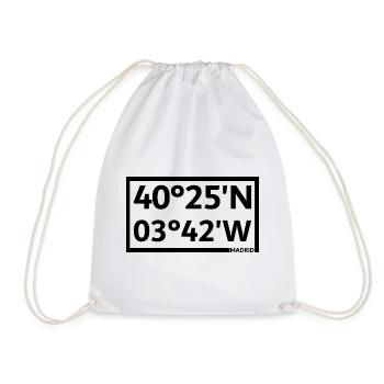 Madrid Coordinates - Drawstring Bag - white - Front