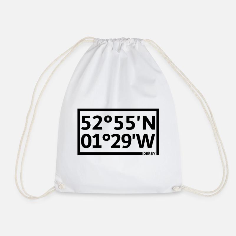 Derby Coordinates - Drawstring Bag - white