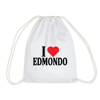 t-shirt J’adore Edmondo idée cadeau t-shirt - Sac de sport léger - blanc - Devant