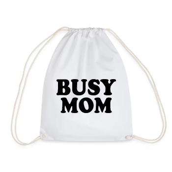 Busy mom - Drawstring Bag - white - Front