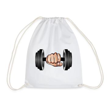 Haltère à la main - soulever des poids pour les bodybuilders - Sac de sport léger - blanc - Devant
