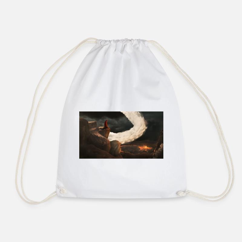 Knight on the Night Promontory - Drawstring Bag - white