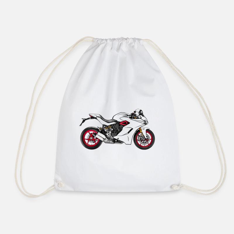 Motorrad - Turnbeutel - Weiß