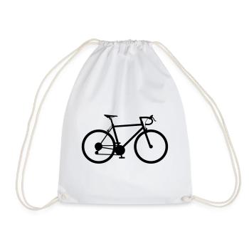 Bicycle Road Bike Cyclist Cyclist Bicycle - Drawstring Bag - white - Front