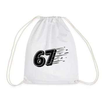67 Meme Speedlines – Fast Comic Number - Drawstring Bag - white - Front