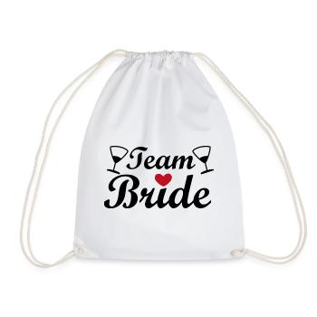 Équipe Mariée – Chemise de fête de jeune fille - Sac de sport léger - blanc - Devant