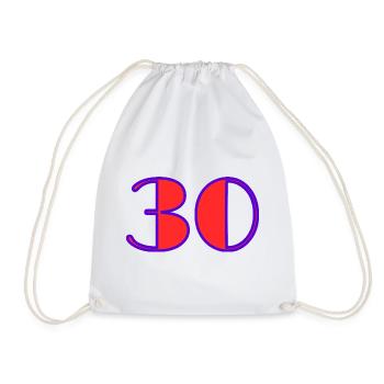 30. 30 YEARS. 30th ANNIVERSARY. 30 YEARS ANNIVERSARY. - Drawstring Bag - white - Front