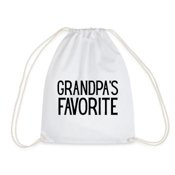 Grandpa's Favorite Shirt for Grandchild, - Drawstring Bag - white - Front