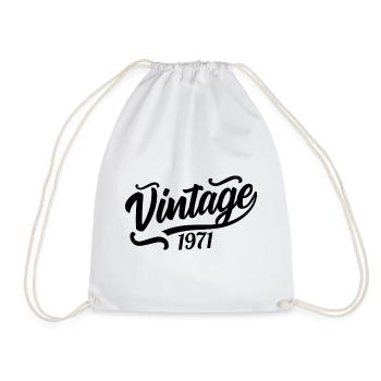 1971 Born in 1971, 56th birthday - Drawstring Bag - white - Front