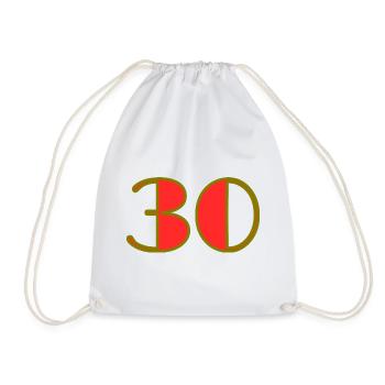 30. 30 YEARS. 30th ANNIVERSARY. 30 YEARS ANNIVERSARY. - Drawstring Bag - white - Front