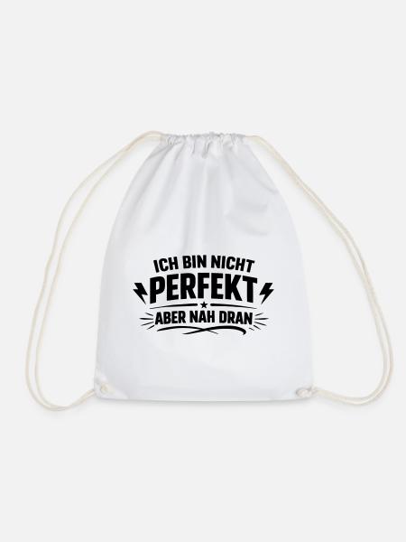 Ich bin nicht Perfekt - Turnbeutel - Weiß