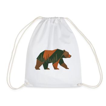 Ours de la forêt géométrique - Sac de sport léger - blanc - Devant