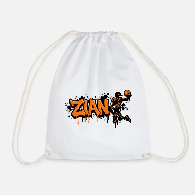 Zian Graffiti Dunk Orange - Drawstring Bag - white