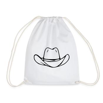 Cowboy Cowboy Hat Line Dance Gift - Drawstring Bag - white - Front