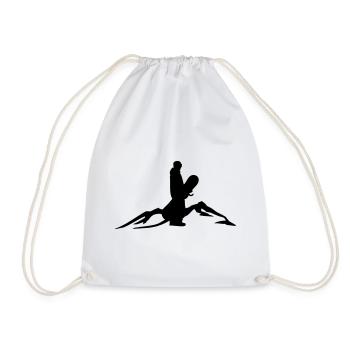 Mountain snowboarder - Drawstring Bag - white - Front