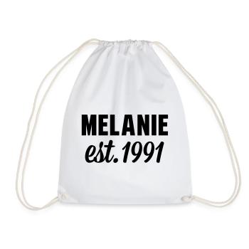 Melanie est 1991 - Turnbeutel - Weiß - Vorne