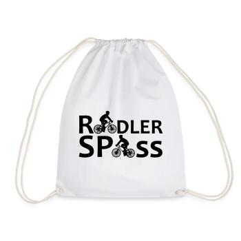 Radler Spaß Fahrrad Radfahrer Rad Fun Geschenk - Turnbeutel - Weiß - Vorne