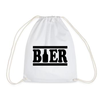 Beer beer bottle alcohol - Drawstring Bag - white - Front