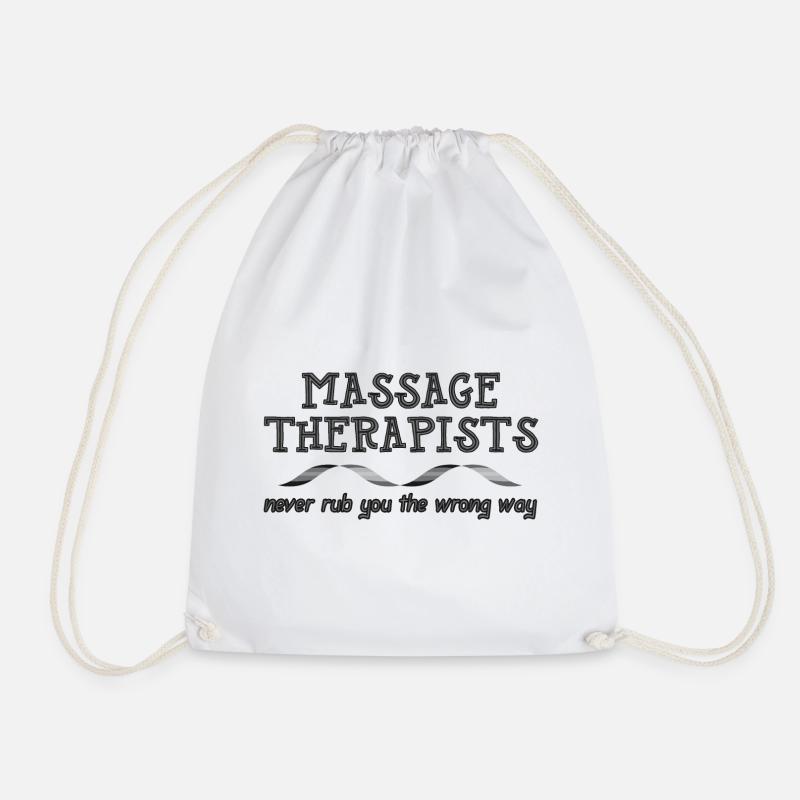 Massage Therapists Ribbon - Drawstring Bag - white